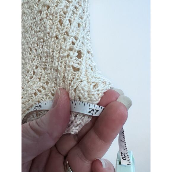 Billabong Bring It Cross Wrap Sweater Faux Wrap Open Knit Beige Women Medium - Picture 8 of 9